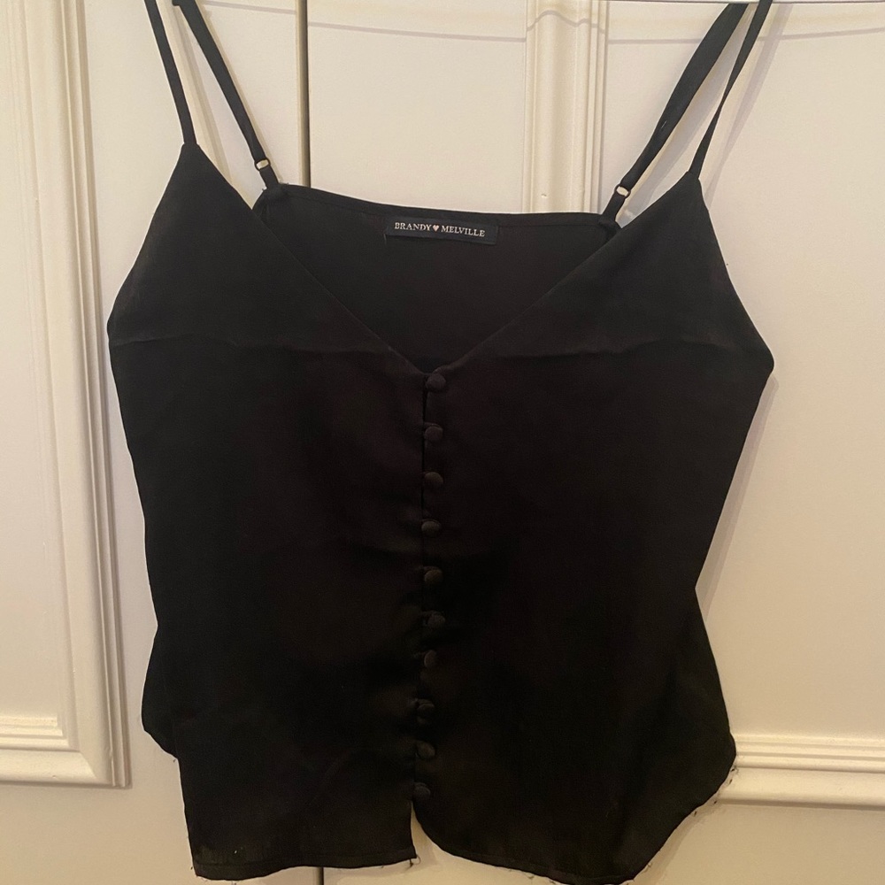 Brandy Melville Black tank top blouse with buttons